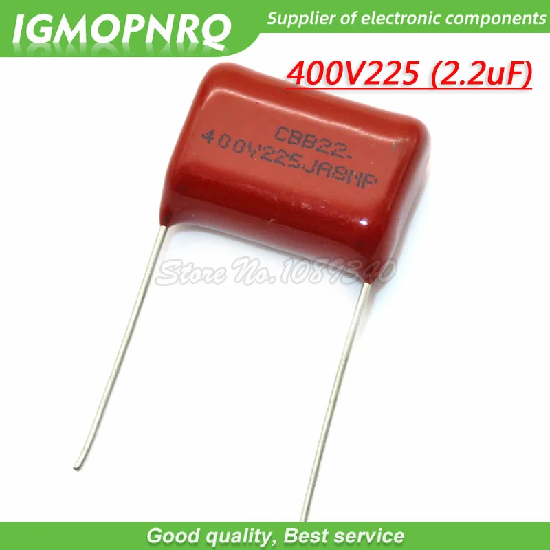 20 шт. 225J 2 мкФ CBB 400V 225 DIP Металлизированный пленочный конденсатор P = мм новый