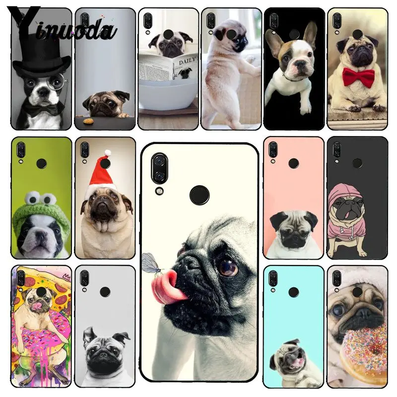 

Yinuoda Animal Cute Pug Dog Reading Eating Phone Case for Xiaomi Redmi8 4X 6A S2 Go Redmi 5 5Plus Note8 Note5 7 Note8Pro
