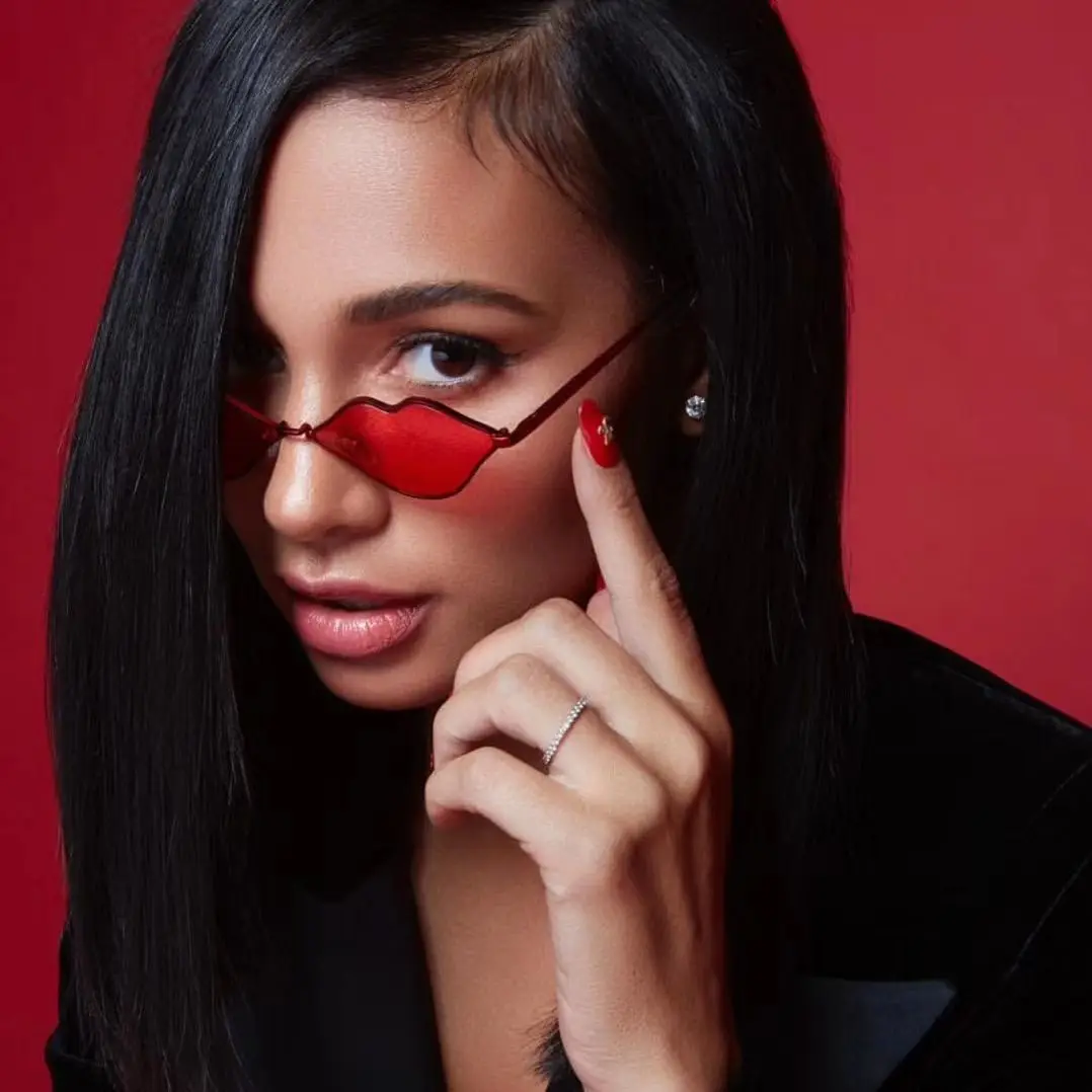 Сексуальные солнцезащитные очки с красными губами 90S Винтажные Солнцезащитные