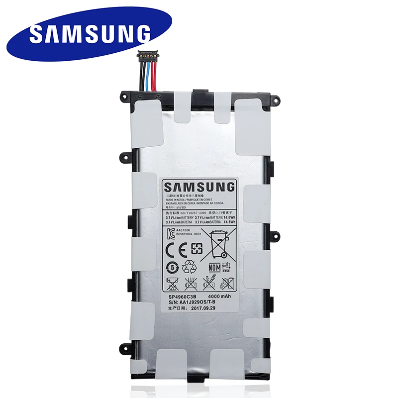 Оригинальный высококачественный аккумулятор Samsung SP4960C3B для GALAXY Tab 7 0 Plus P3110 P3100 P6200