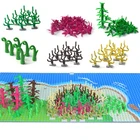 Городское Дерево Строительные блоки морские водоросли трава кустарник лист Бамбук Аксессуары остров река Базовая пластина совместима со всеми брендами