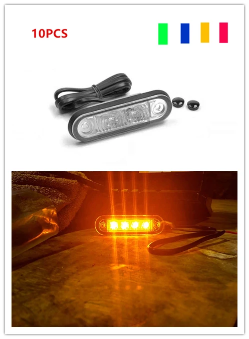 

10x truck Car LED Side Marker lights Clearance tail Lamp 12V 24V external lights Car Truck Trailer Rear Lights caravan light