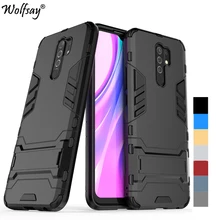 For Cover Xiaomi Redmi 9 Case Stand Silicon Armor Phone Case For Redmi 9 9T 9C X3 M3 F3 Mi 11 Lite Cover For Redmi Note 9 10 Pro