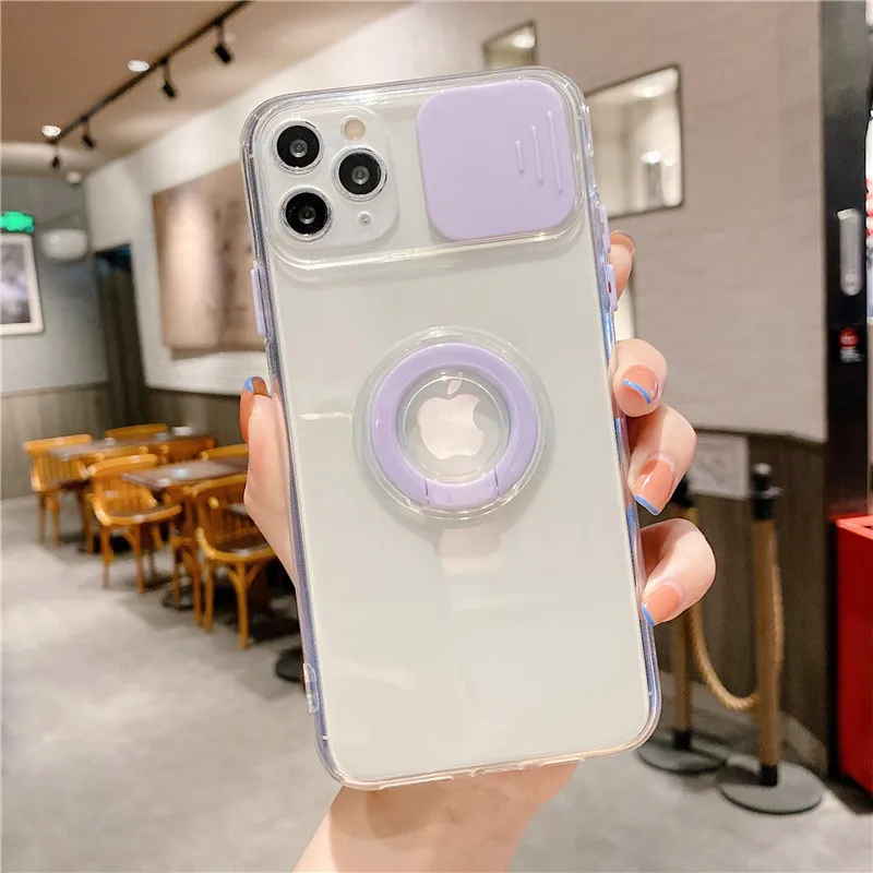 moskado Ring Holder Lens Camera Protection Case for iPhone 11 Pro Max 12 13 Mini X XS Max 7 8Plus SE 2020 Transparent Soft Cover