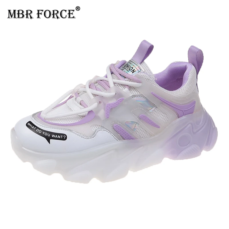 

MBR FORCE 2021 New Stylish Women Casual Shoes INS Sneakers Cushioning Platform Breathable Wave Walking color Vulcanized shoes