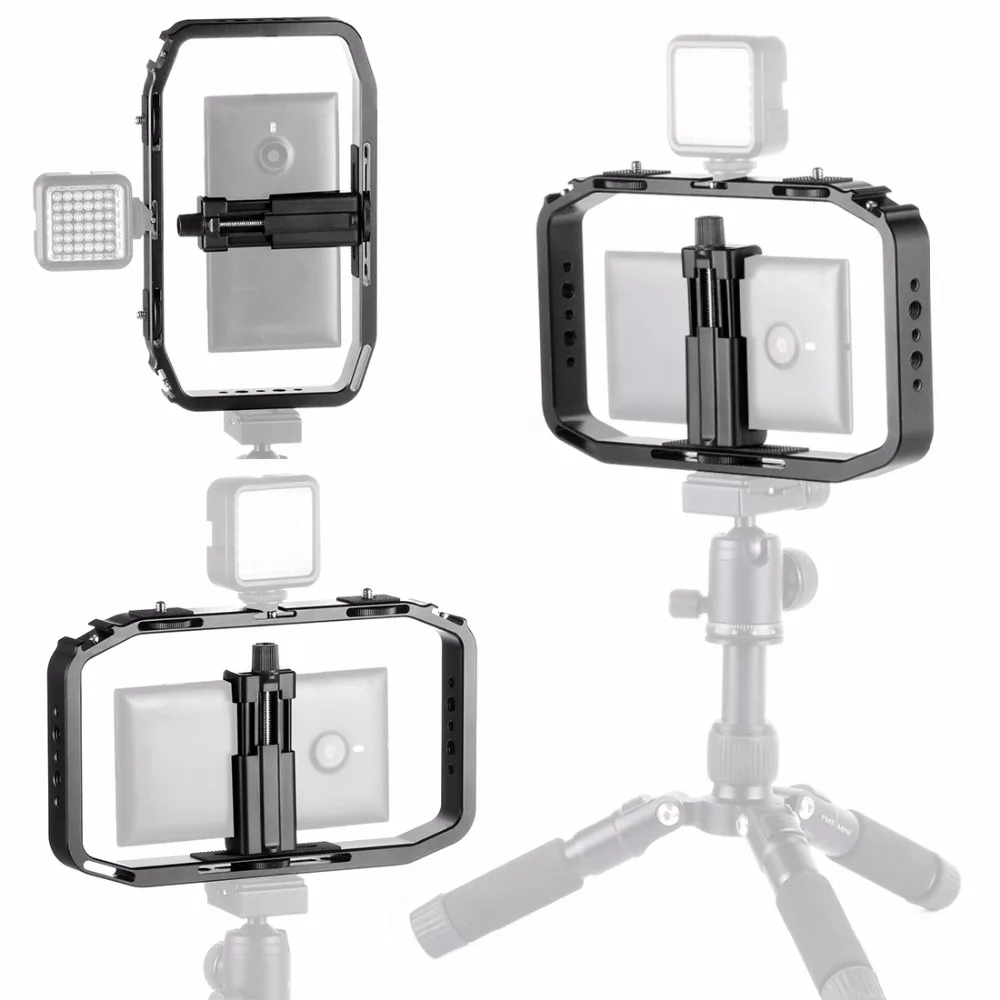 Портативная клетка для камеры для DJI OSMO Action/YI/eken для Gopro 7 6, подставка для смартфона, держатель для видео Vlog Grip, стабилизатор, кронштейн