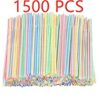 1500 шт., изогнутые разноцветные пластиковые соломинки для напитков, 21 см