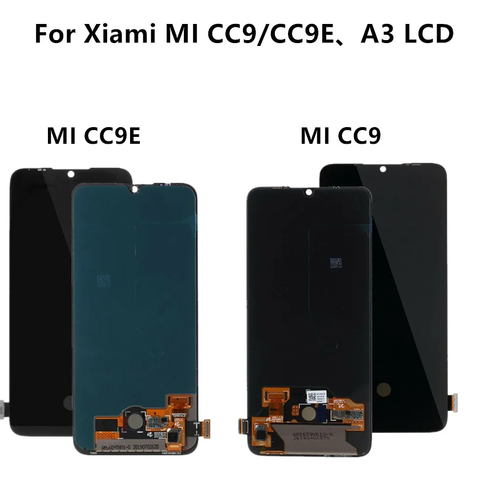 Amoled для Xiaomi CC9 CC9E дисплей сенсорный экран дигитайзер в сборе с отпечатком пальца