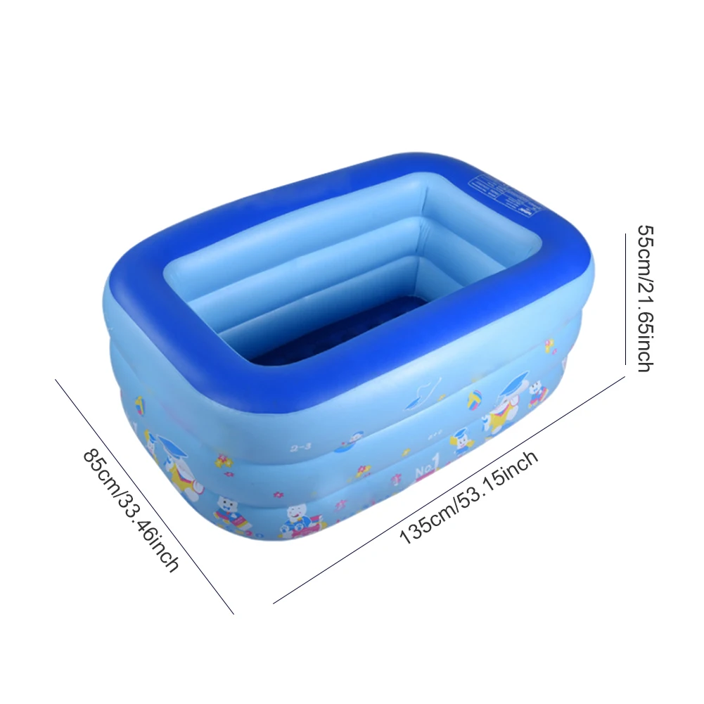

Inflatable Paddling Pool 3 Ring Children Swimming Pool Toddler Summer ToysHicken PVC Paddling Bathing Tub Outdoor Swimming Pool