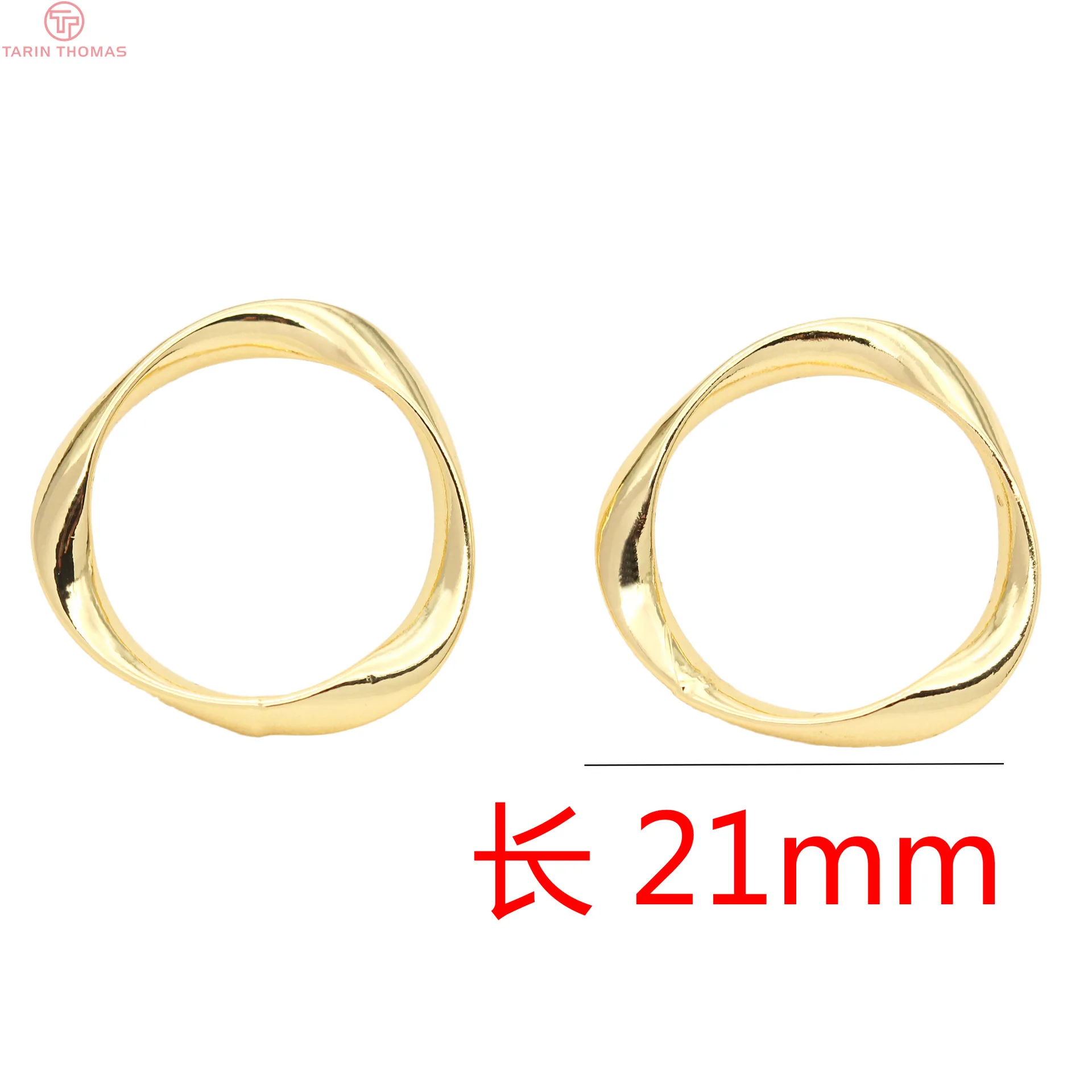 

6PCS 21MM 24k Gold Color Brass Round Stud Earrings DIY High Quality Jewelry Findings Accessories