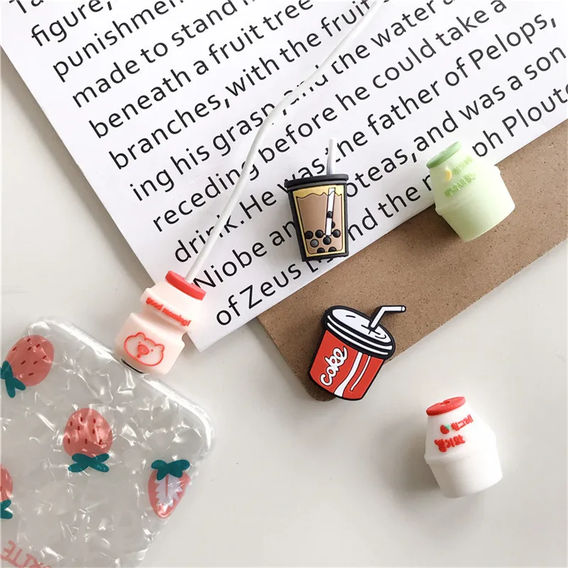 Cute 3D Model Cable Protector Cartoon Cola Soft Silicone Data Line Cord Protective Case Cover For iPhone Winder | Электроника