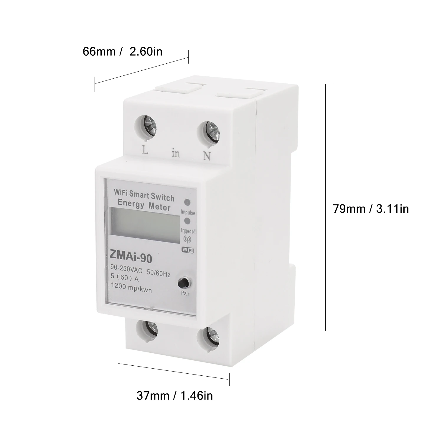 

Wifi Intelligent Energy Meter Single Phase Din Rail Power Consumption Kwh Meter Wattmeter Works With Alexa And Google Home