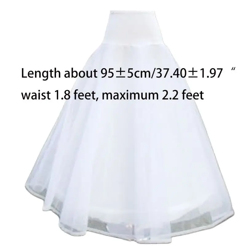 

Womens A-Line 1-Hoop Fishtail Petticoat Bridal Full Length Layered Ball Gown Slips Tulle Crinoline Underskirt for Wedding Dress