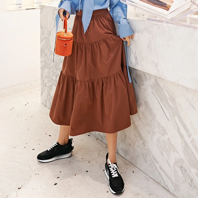 Винтажная многослойная юбка LANMREM свободная повседневная плиссированная с