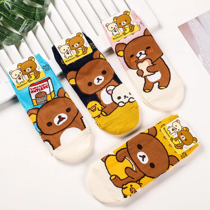 

Women Soft Sock Cartoon Ladies Rilakkuma Printing Socks Colorful Woman Casual Cotton Sox Girls Spring Trendy Fashion Skarpetki
