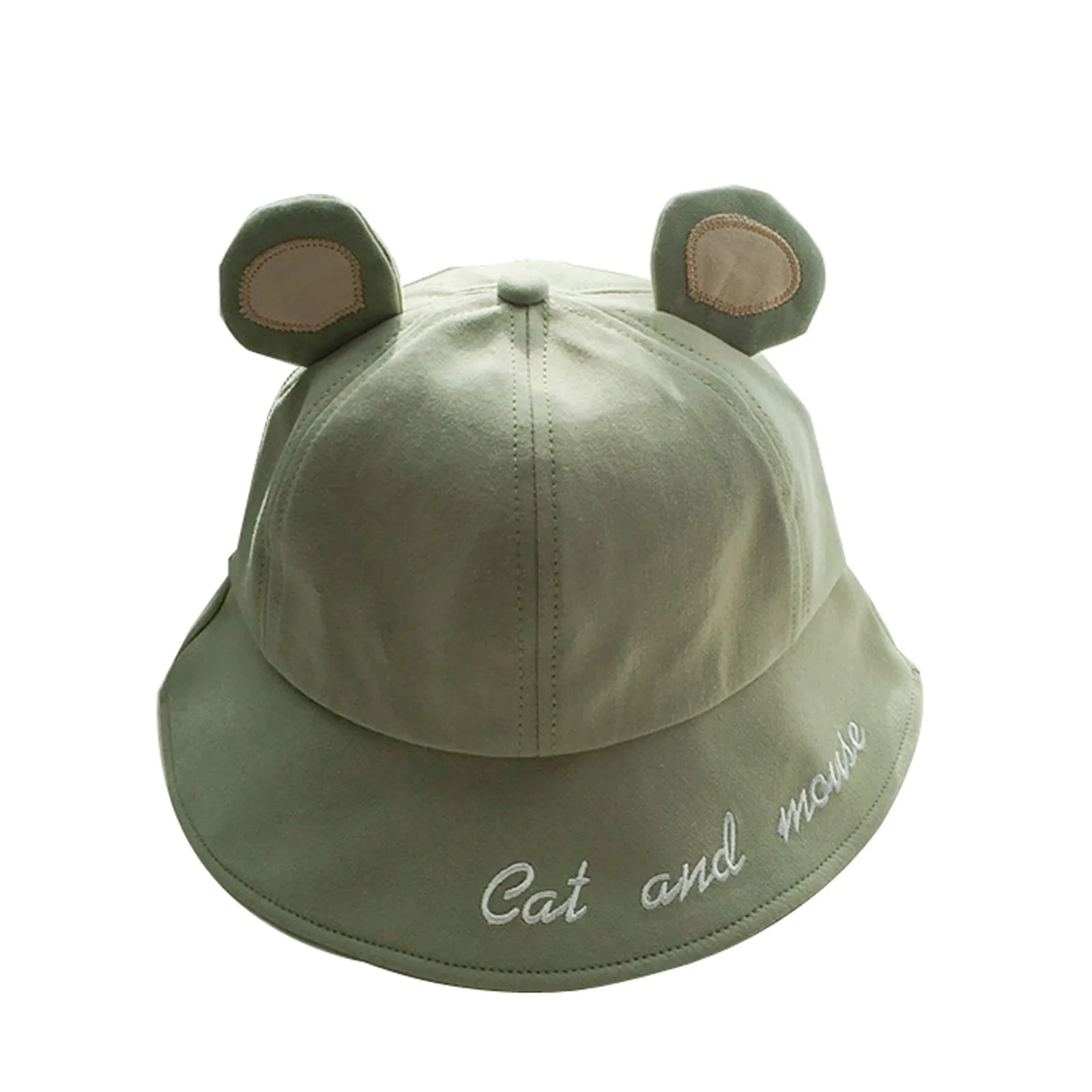 

New Fashion Women Cute Embroidery Hiking Beach Fishing Sunshade Cap With 3d Cartoons Ears High Quality Sombrero