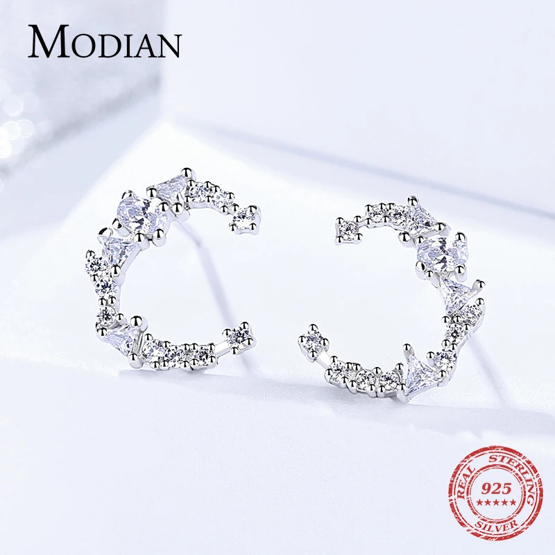 MODIAN Аутентичные стерлингового серебра 925 светящиеся кубический циркон