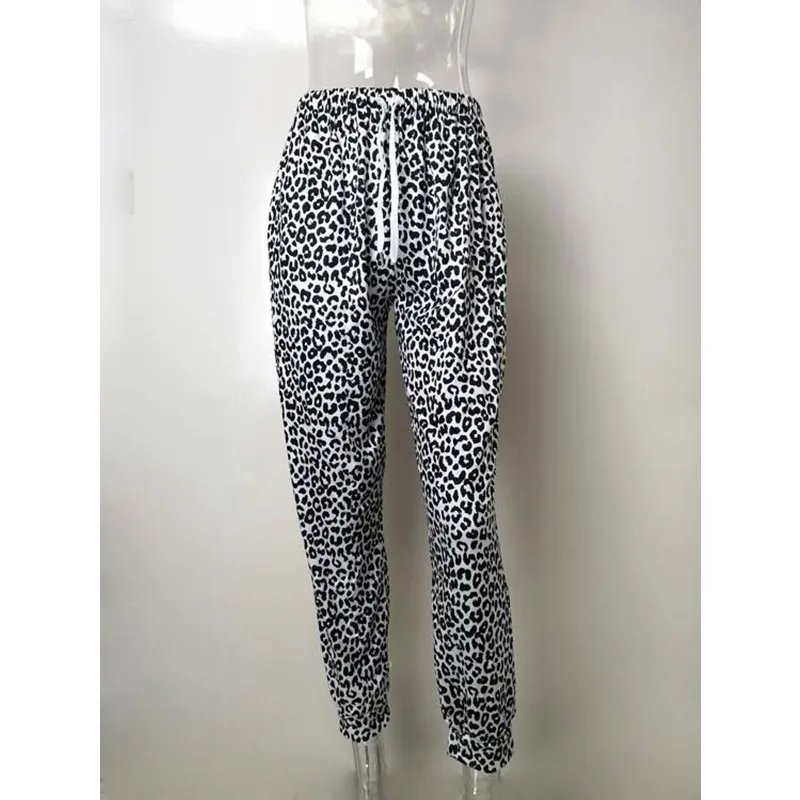 

Leopard Print Jogger Women's Pants Trousers Plus Size Tights Sport Clothing Fitness Sexy Leggings With Rope