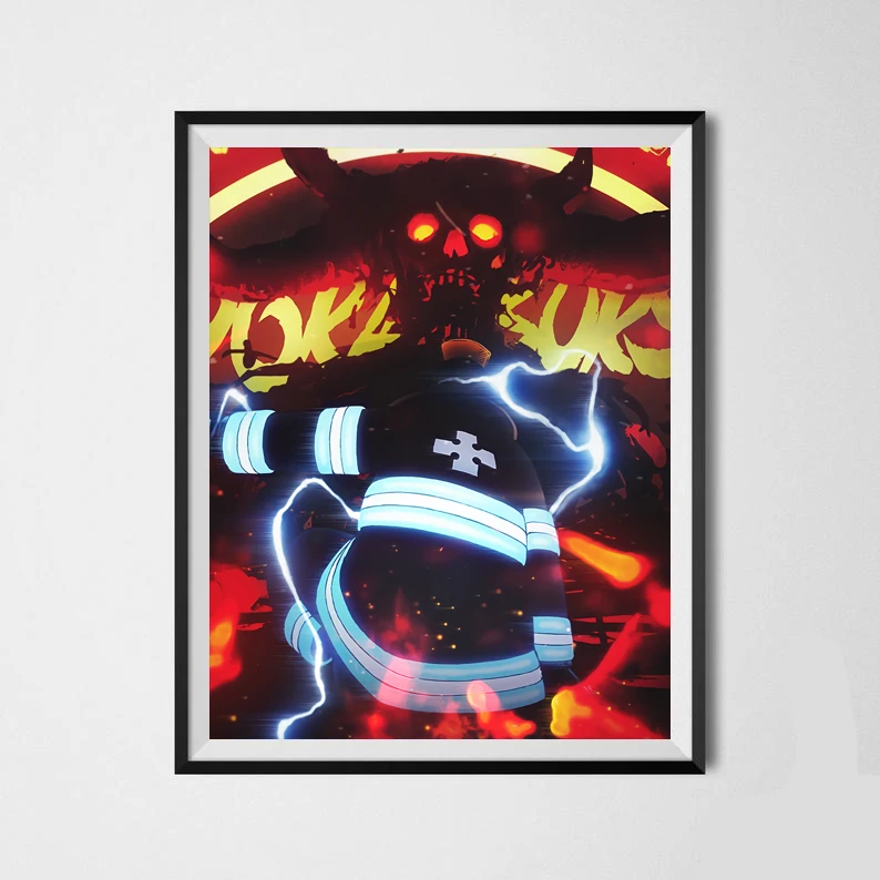 Огненная сила демон лапка Shinra Adora разгромленная злая манга аниме веер дизайн