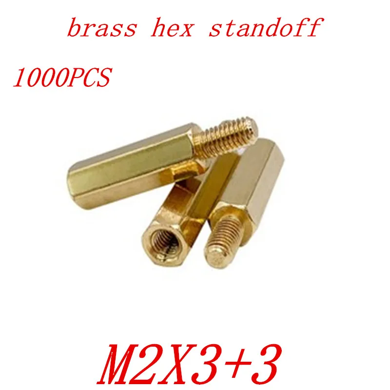 

1000pcs/lot M2*3+3 M2 male to female brass standoff spacer
