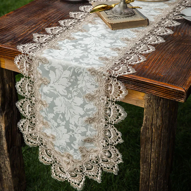 

Princess Lovely Style Table Flag European lace bedside table cloth Country style table runner Customizable 2019