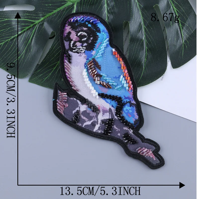 Мультяшная заплатка с птицами львом павлином аппликация вышивкой животными