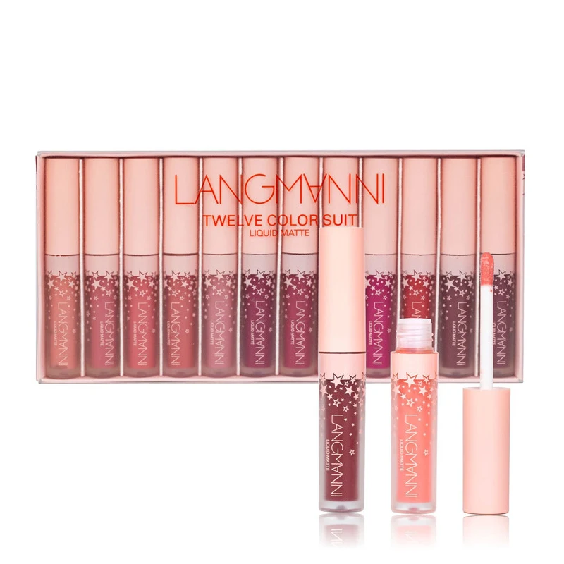Новинка 12 шт./компл. Матовая жидкая помада стойкая губная макияж набор блеск для