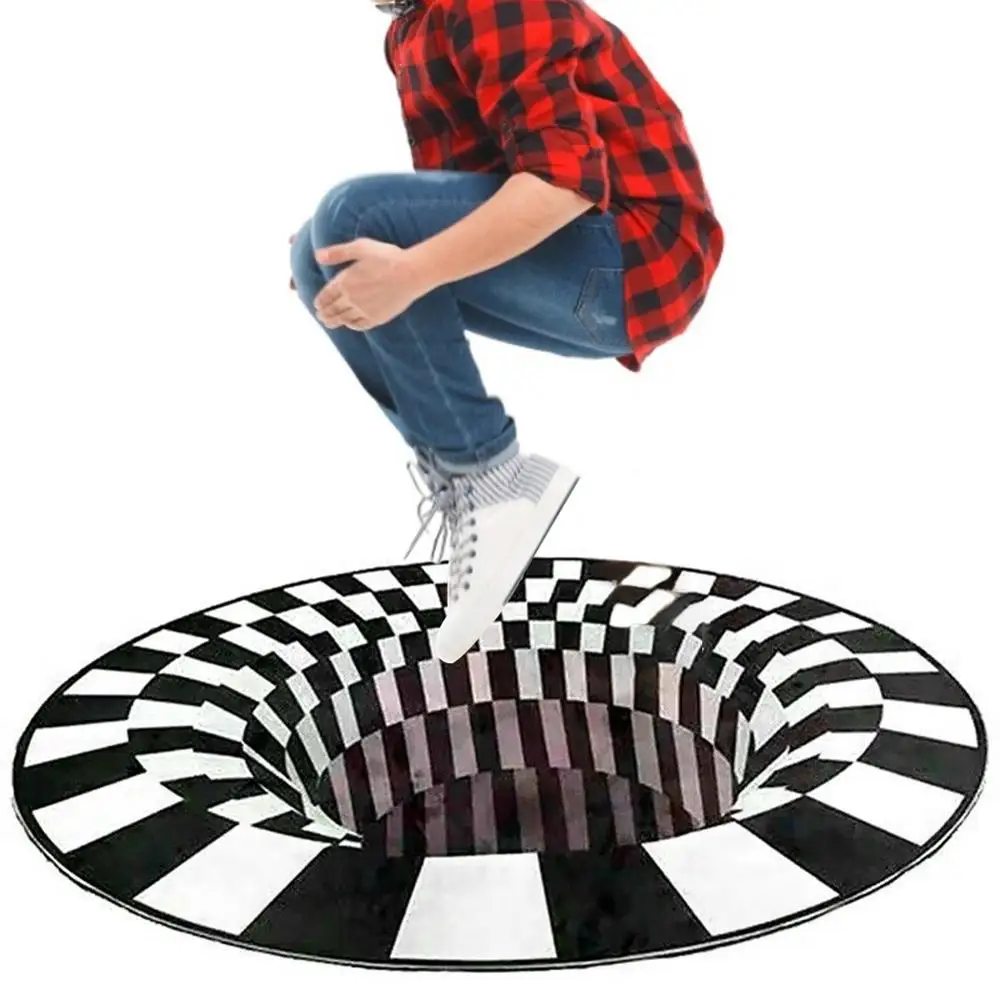 3D вихревая Иллюзия абстрактная Геометрическая Оптическая иллюзия ковер