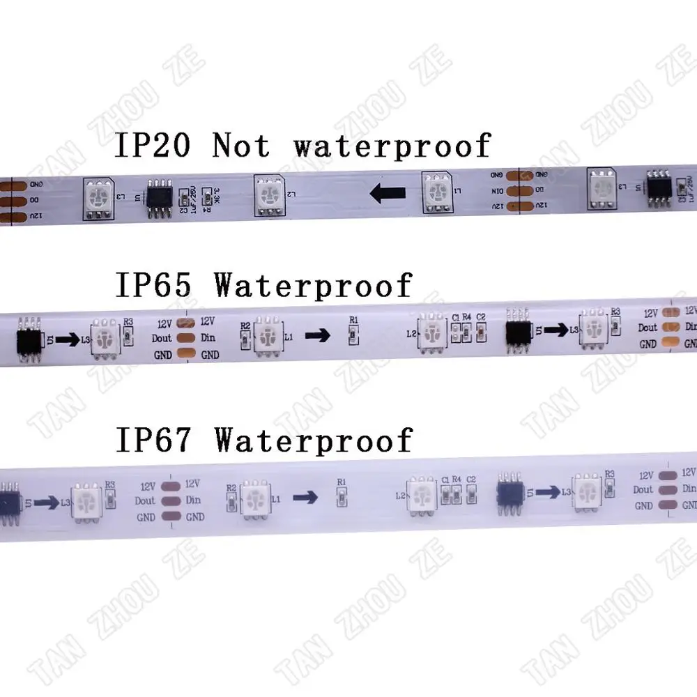 10 Pixels per Meter30LED/M DC12V 5m WS2811 led digital magic strip IC meter waterproof IP67 in Silicone tube | Светодиодная