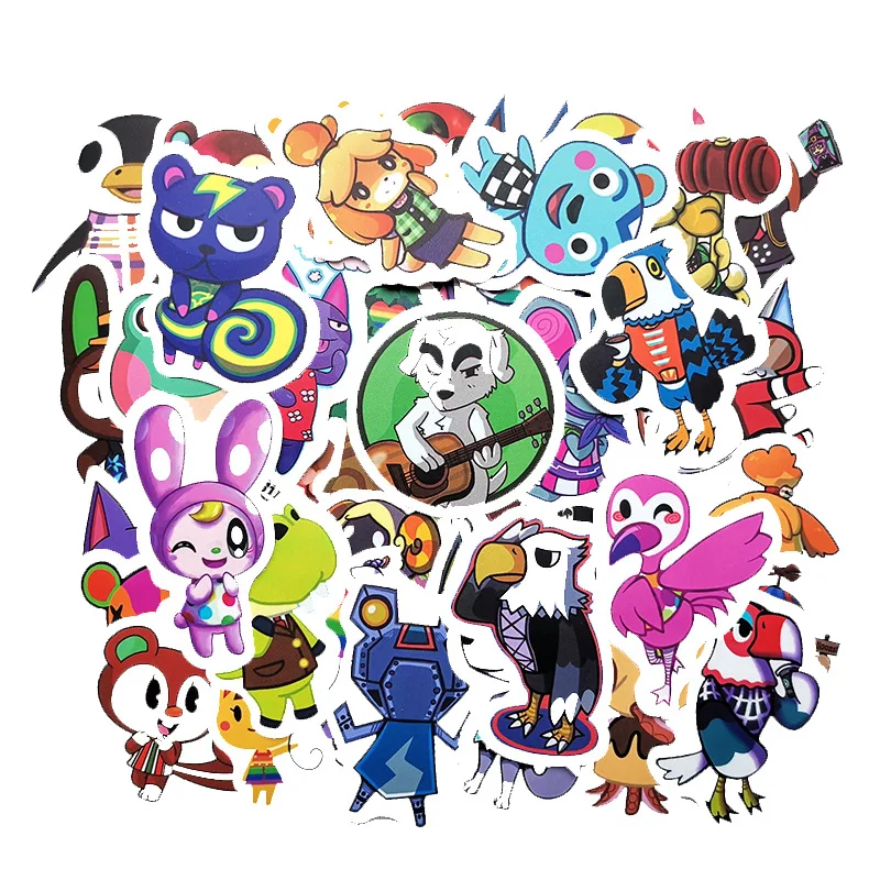 60 шт. наклейки из игры с животными скейтборд холодильник гитара ноутбук мотоцикл