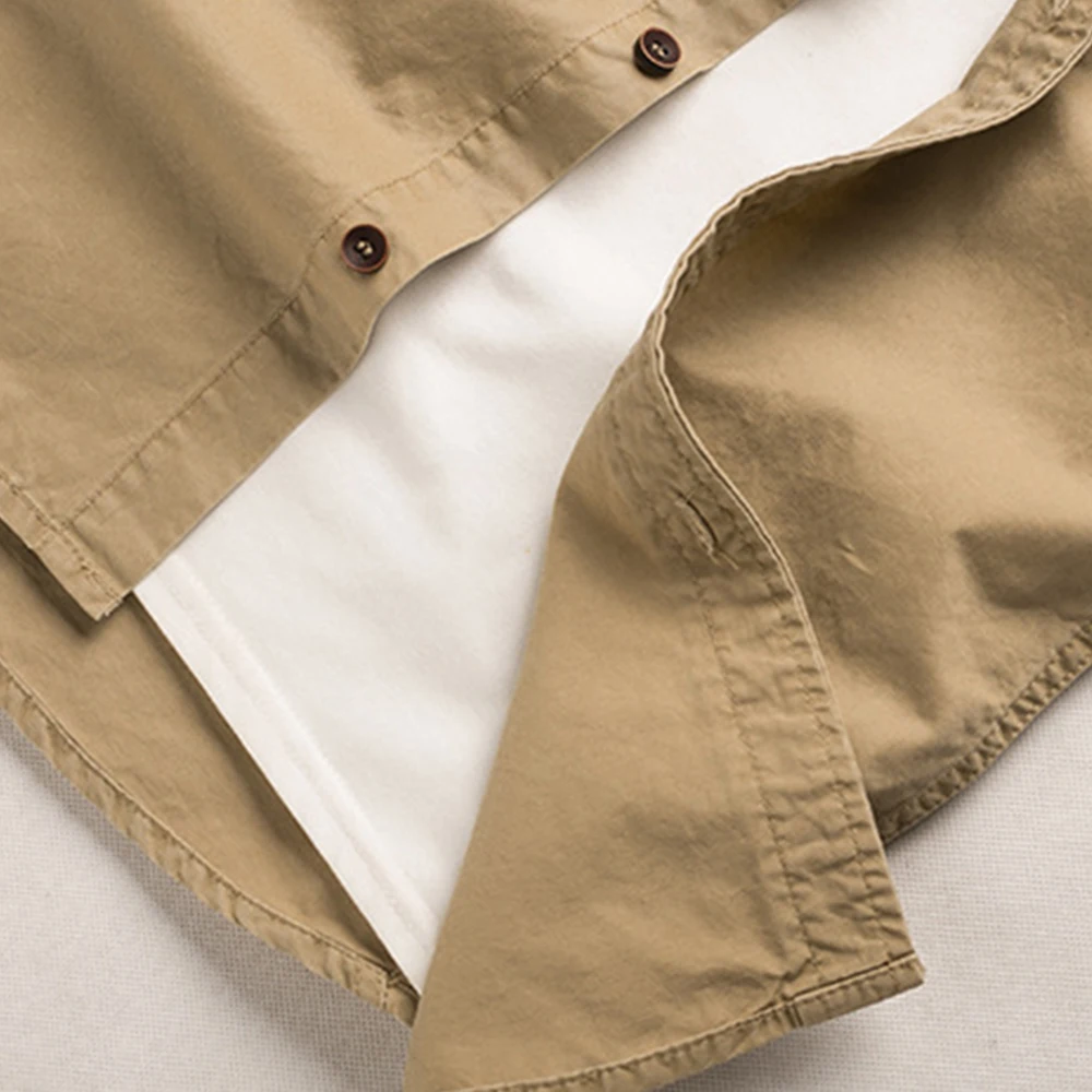 Мужская Уличная хлопковая рубашка с длинным рукавом в стиле милитари