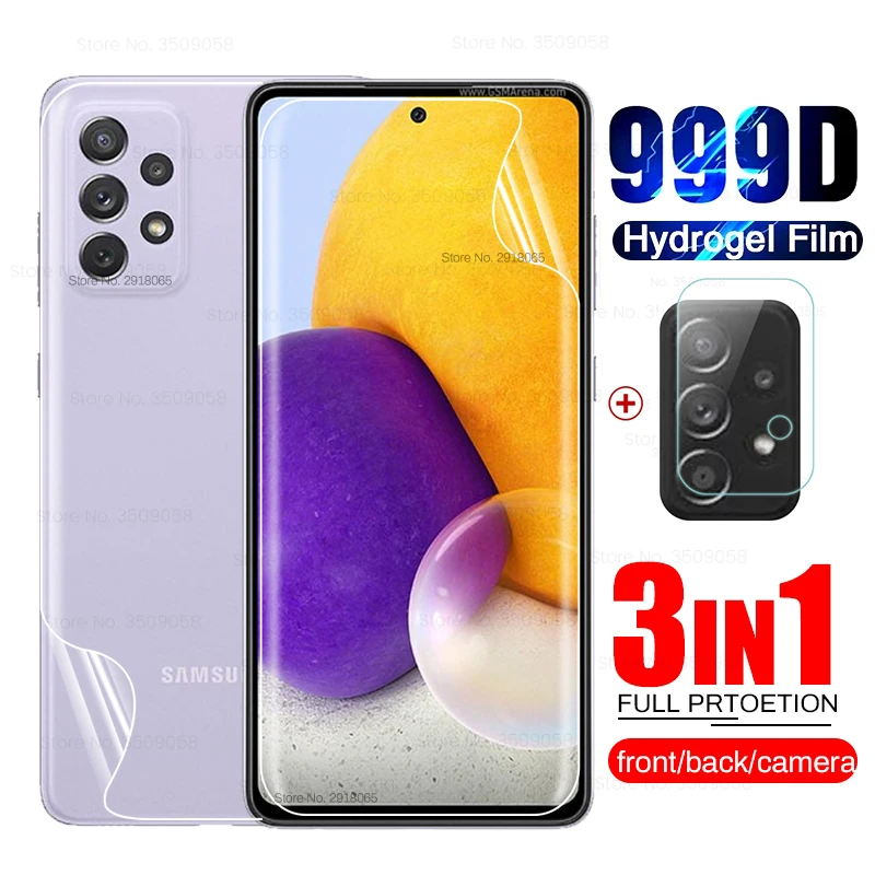 

Hydrogel Film for Sansung A 72 2021 Front+Back Screen Protector Not Glass for Samsung Galaxy A72 A52 A32 2021 4G 5G Camera Glass