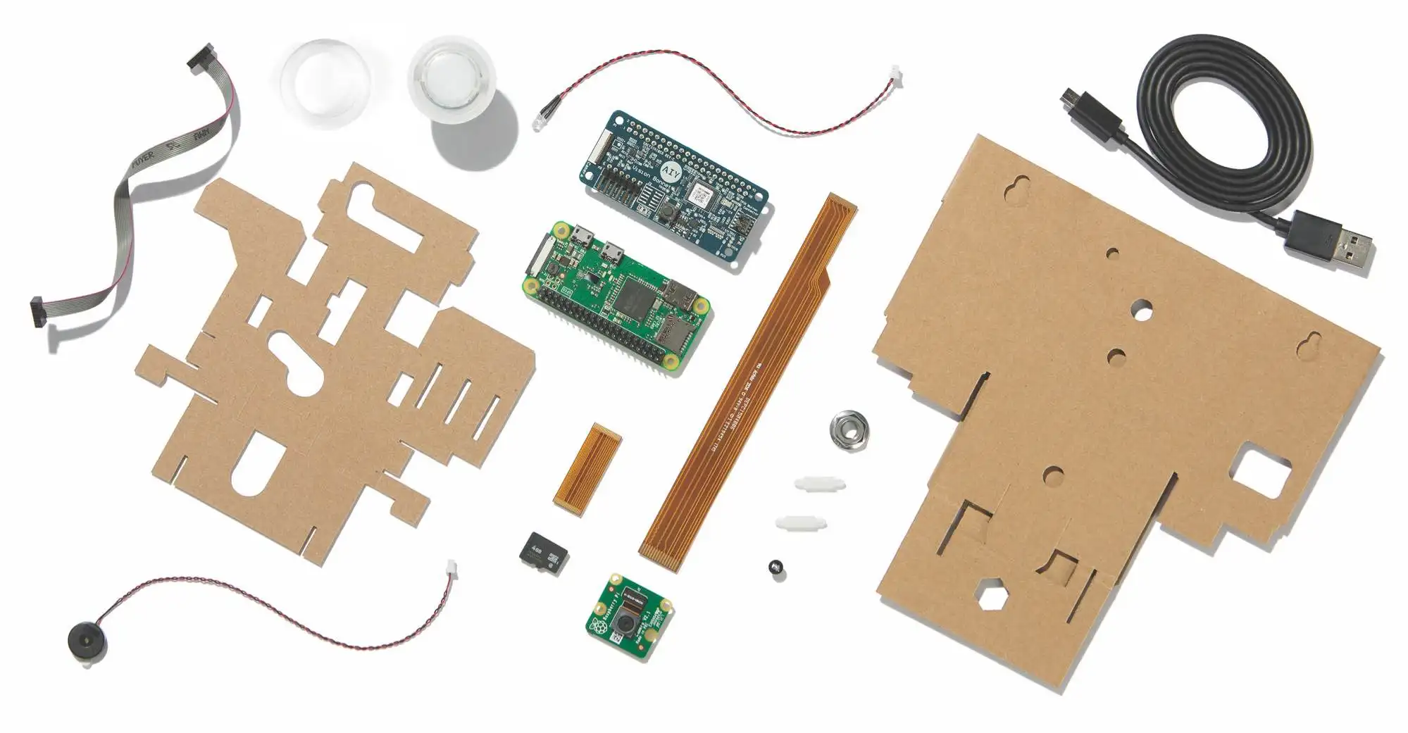 Комплект Google AIY Vision Kit версия 1 включает в себя Raspberry Pi и модуль камеры 2 0 |
