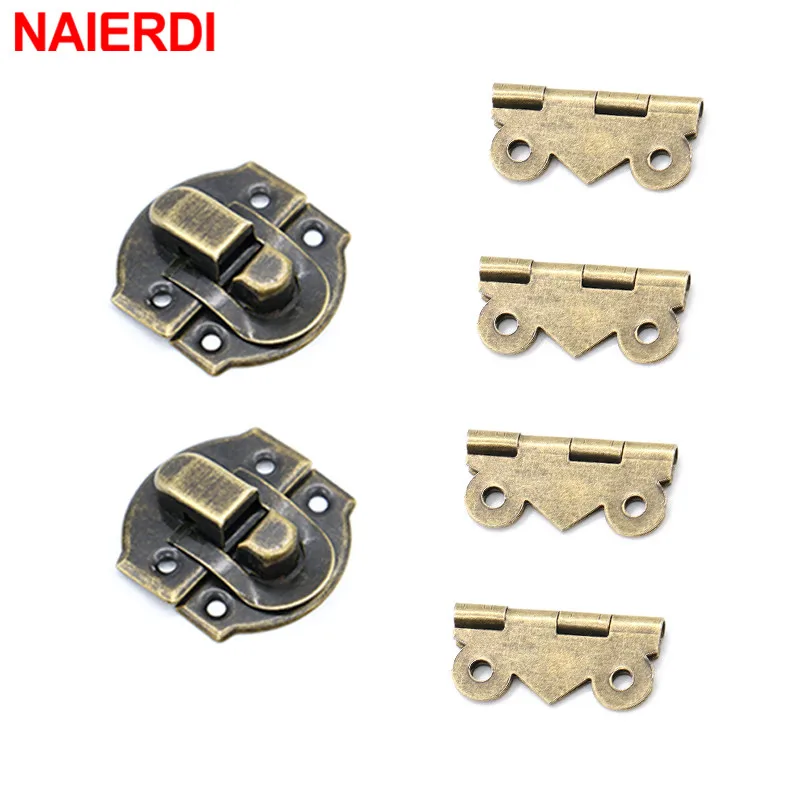 Дверные петли с бабочками NAIERDI 4 шт. деревянные для шкафа + 2 антикварных