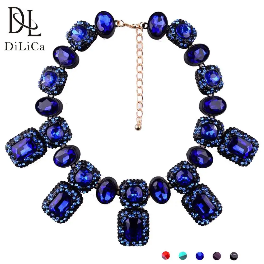 

DiLiCa Luxury Crystal Necklace for Women Charms Choker Maxi Statement Necklaces Chokers Wedding Party Jewelry Necklace Collier