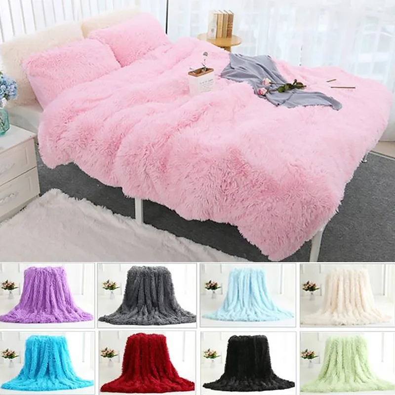 

Ворсистеное одеяло, зимнее мягкое плюшевое покрывало, теплое одеяло, пушистое искусственное меховое однотонное Зеленое одеяло для кровати,...