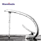 Хромированный смеситель для раковины в ванную комнату, кран с одной ручкой и одним носиком C, крепление в форме раковины, для горячей и холодной воды