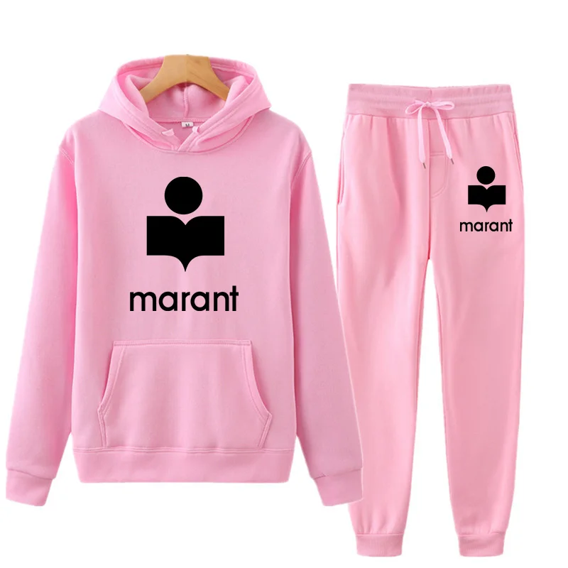 

Marant Tracksuit 2 Piece Set Women Oversize Hoodies Sweatshirt Sweatpants Joggers Sport Pant Suits Femme Outfits Sweatsuits