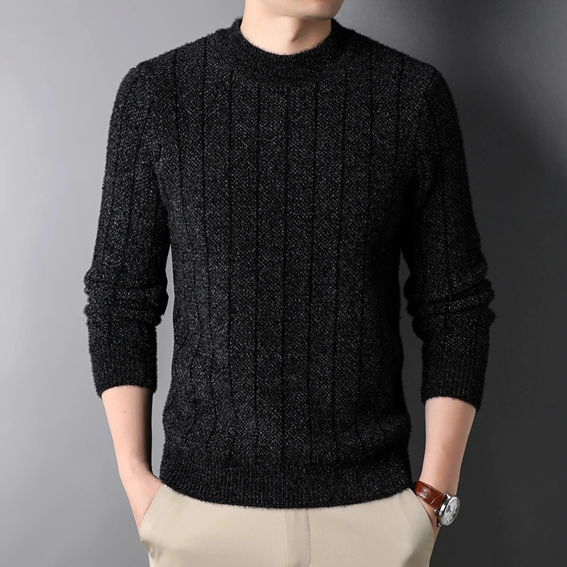 Высококачественный толстый новый осенний модный брендовый вязаный пуловер