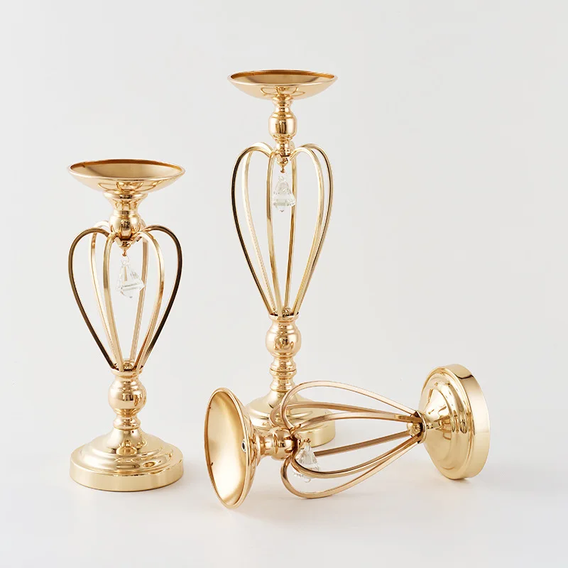 Подсвечник в скандинавском стиле золотой железный геометрический подсвечник