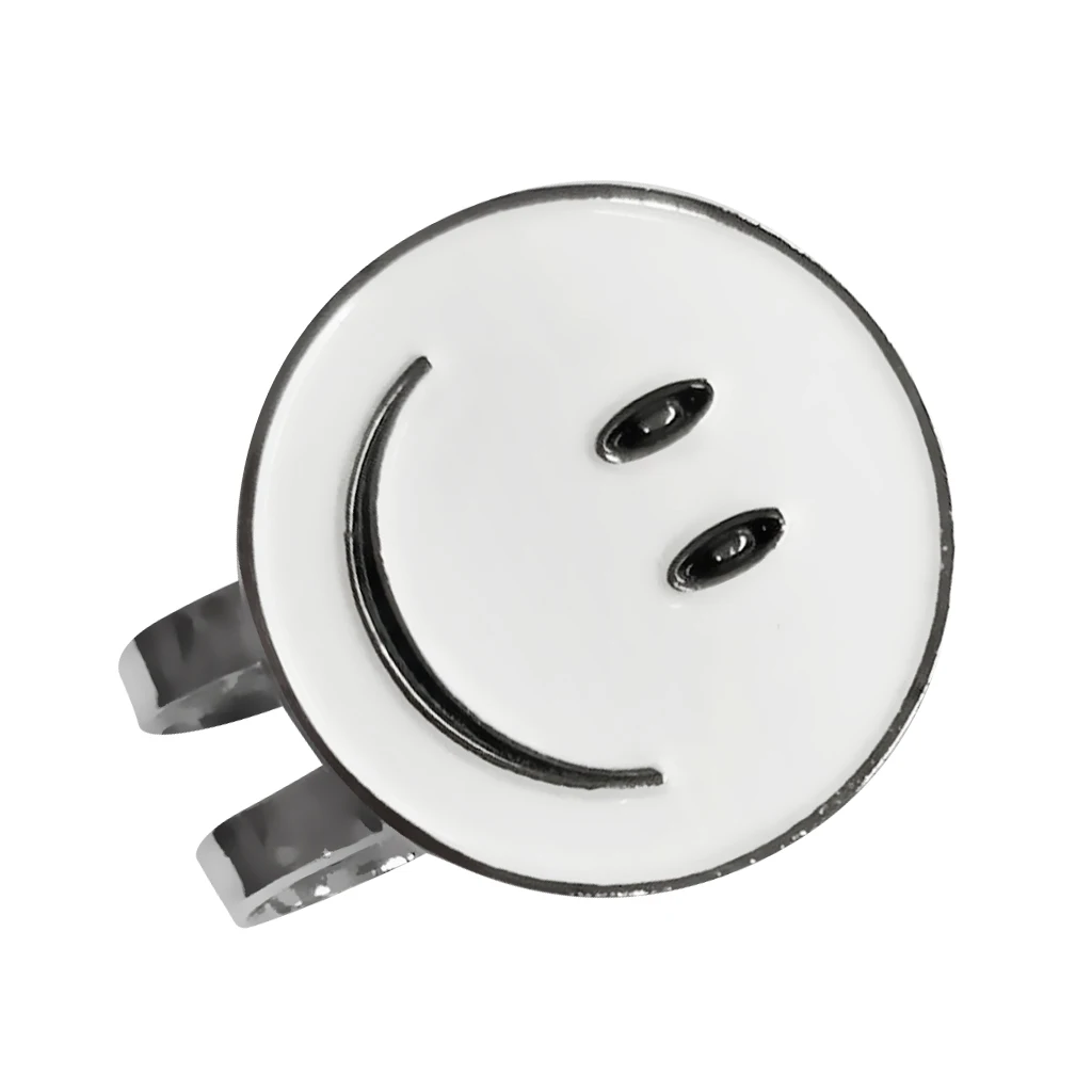 

White Cute Face Magnetic Hat Clip Golf Ball Marker Clip On Golf Cap