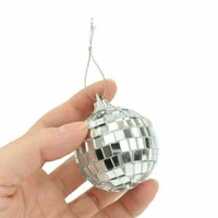 6pcs silver mirror ball disco hanging ball for christmas party decoration reflective glass ball creative dessert table party