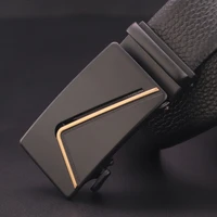 new fashion mens belt with 7 letters automatic buckle luxury brand sesigner genuine leather gentleman belt with high quality