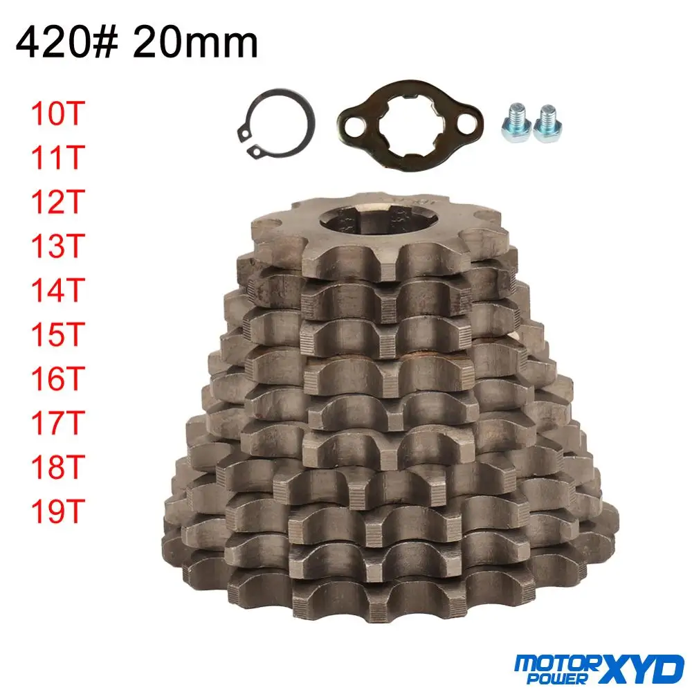

Звездочка двигателя 420 #20 мм 10T 11T 12T 13T 14T 15T 16T 17T 18T 19T для мотоцикла внедорожника Monkey Dax мотоцикла Go Kart ATV Quad