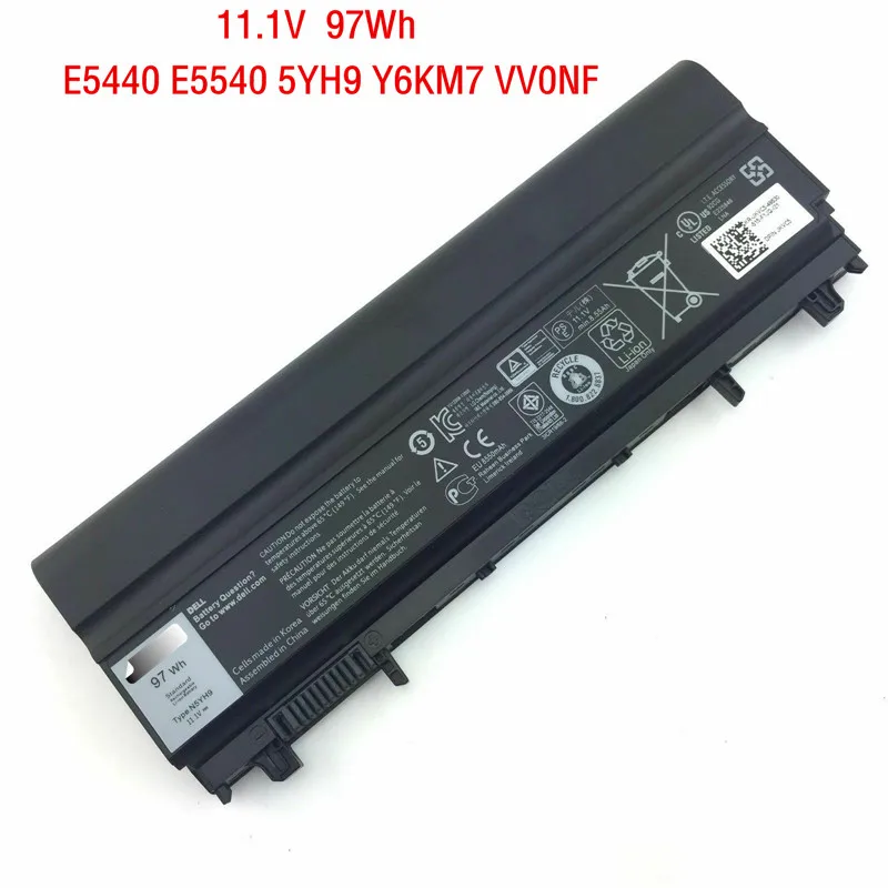 Новый аккумулятор N5YH9 для ноутбука Dell Latitude E5440 E5540 Y6KM7 VV0NF NVWGM 11 1 В 97 Вт/ч|Комплекты