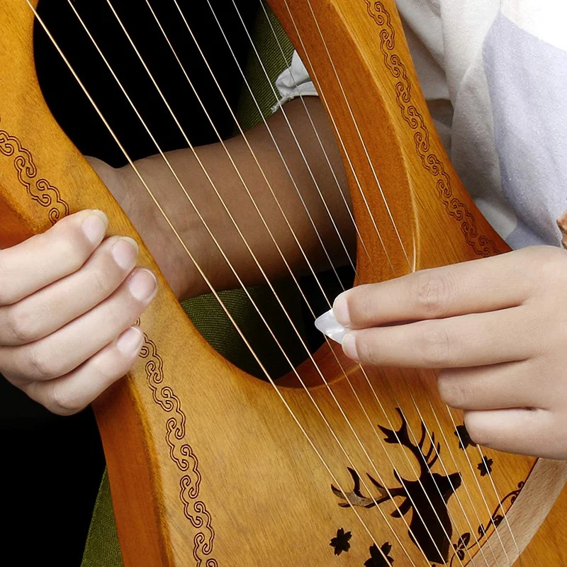 

Lyre Harp, 10 String Wood Harp in Solid Mahogany Wood Lyre Harp with Tuning Key, for Beginner Melomaniacs, Etc