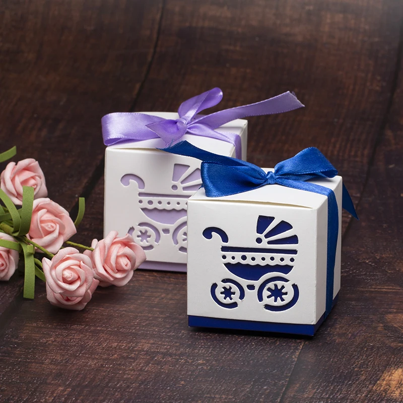 10 шт./партия розовая Подарочная коробка для детской коляски свадьбы дня рождения