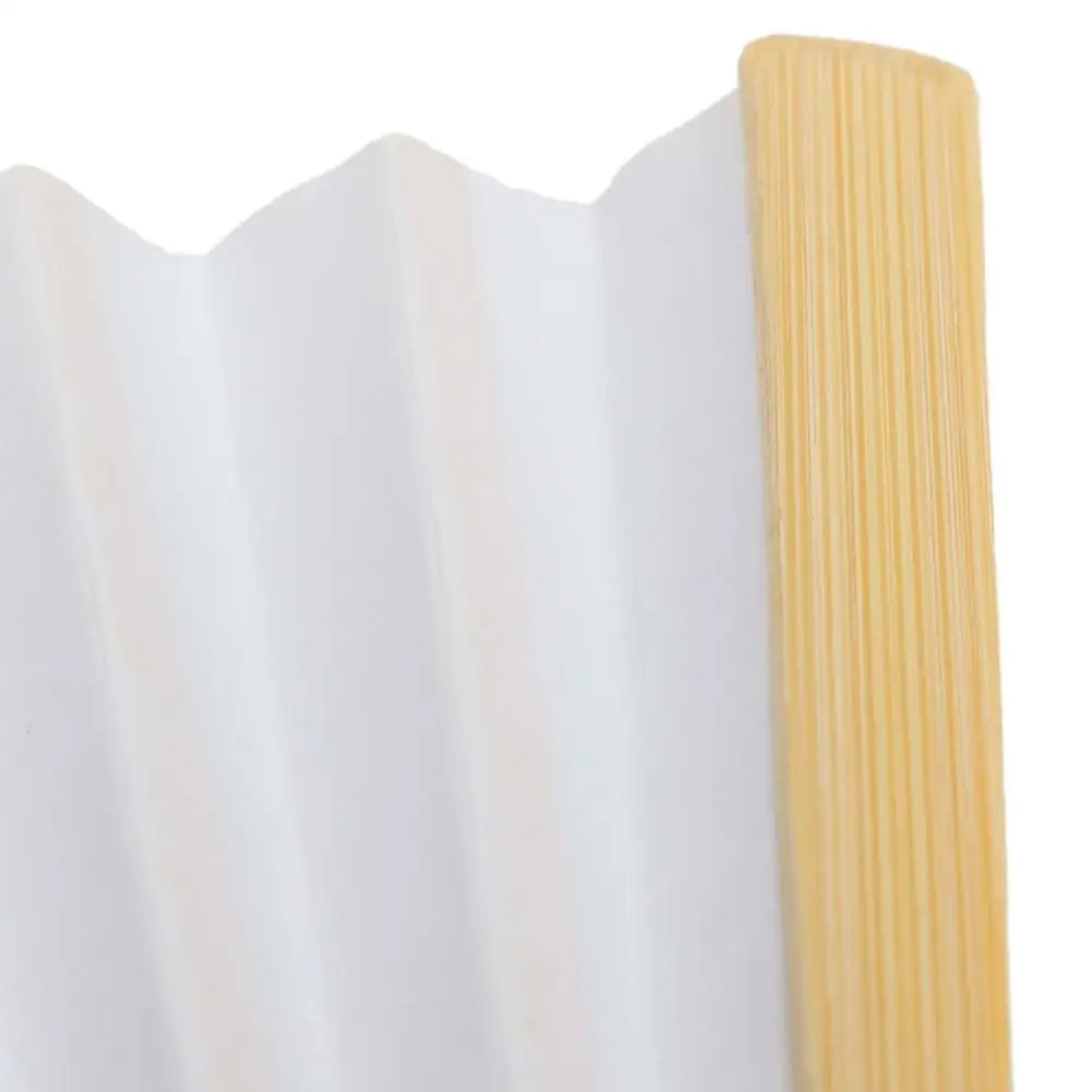 

Blank White DIY Paper Bamboo Folding Fan for Hand Practice Calligraphy Draw