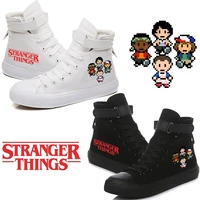 stranger things print high top canvas shoes 2020 fashion casual breathable leisure shoe sneakers vulcanize shoes for womenmen