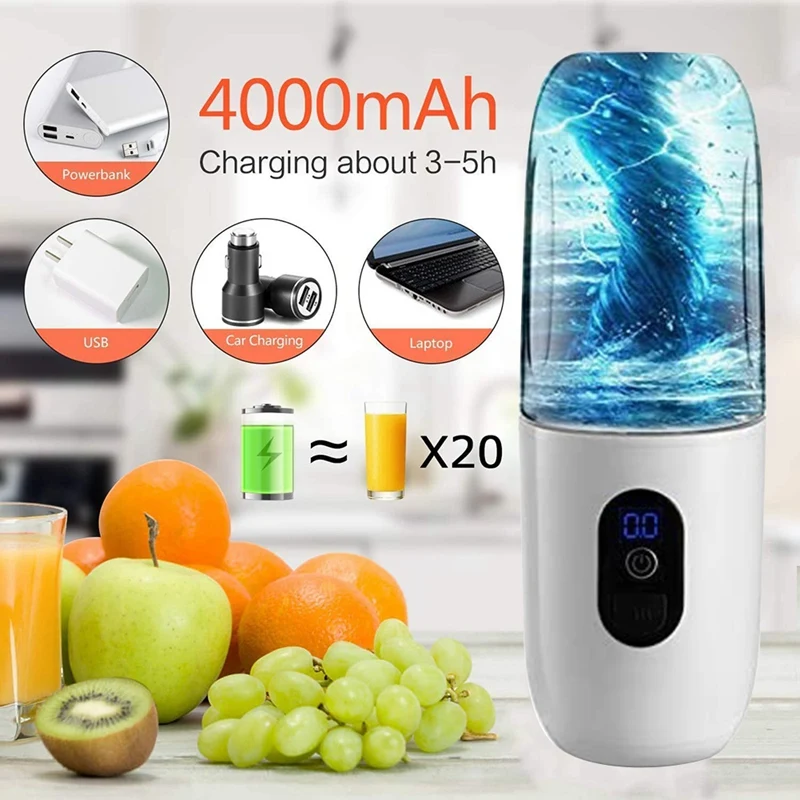 

Portable Blender, Personal Blender Smoothies and Shakes, USB Rechargeable Mini Blender with LCD Screen, Handheld Blender